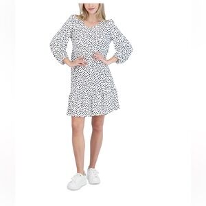 NWT Sandra Darren Women's Dress Size 14 Ivory/ Black